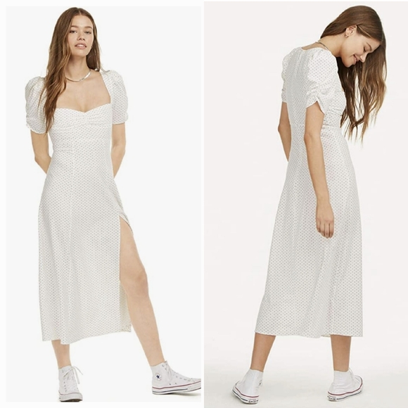 Danielle Bernstein Polka Dot Puff Sleeves Slip Dress! Size 8. - Picture 1 of 11